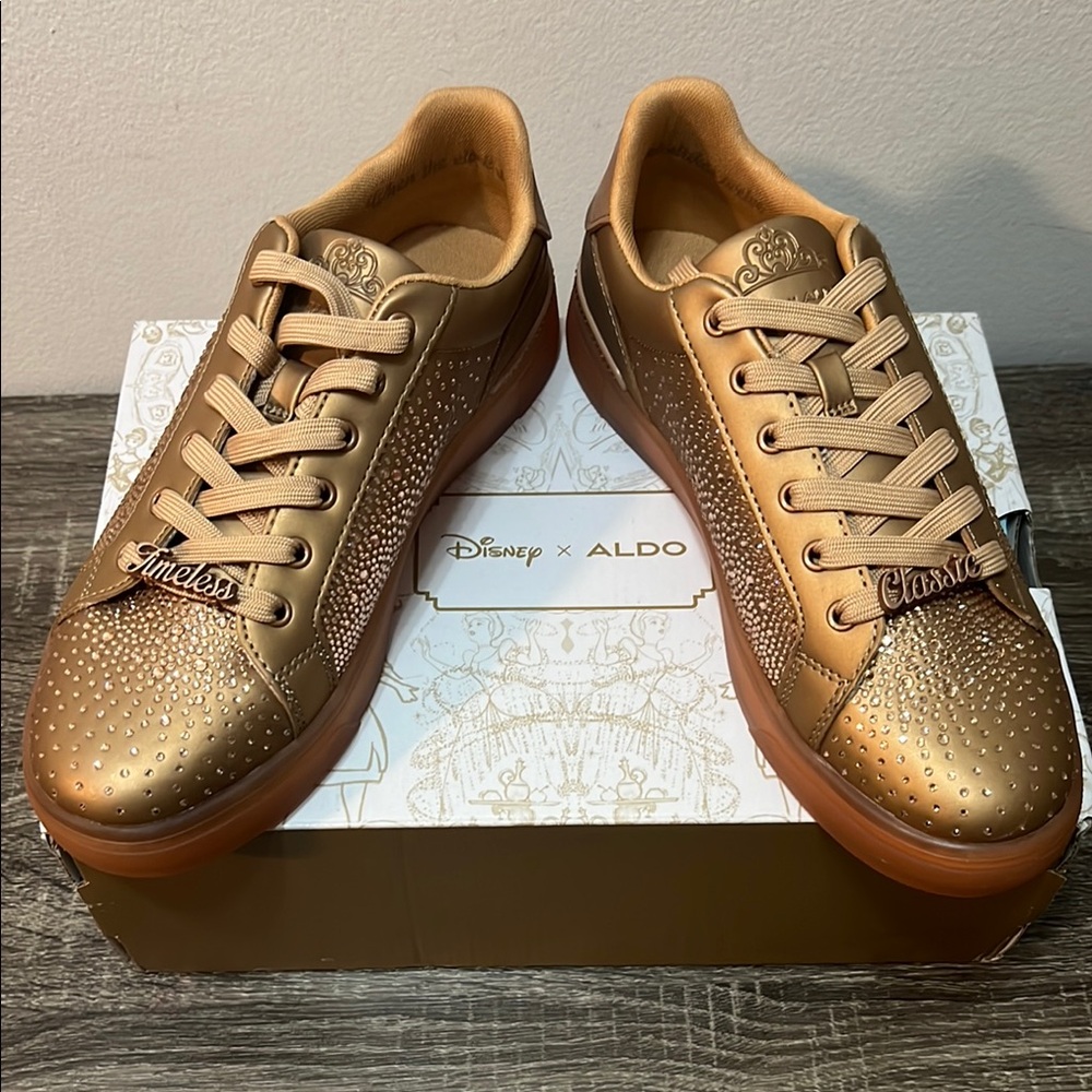 Disney x Aldo Cinderella Rose Gold Crystal Sneakers